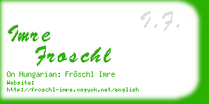 imre froschl business card