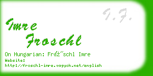 imre froschl business card